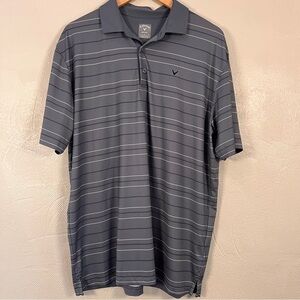 Callaway Opti-Dri Gray Striped Golf Polo Large